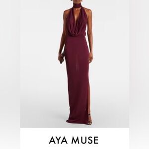 AYA MUSE halter neck maxi dress